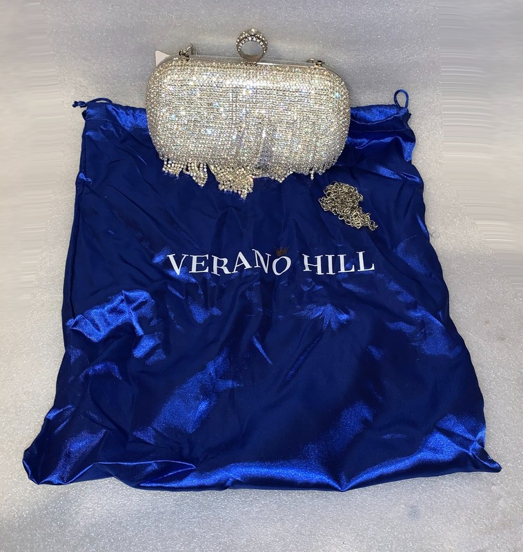 Verano Hill Crystal Clutch handbag with rhinestone embellishments