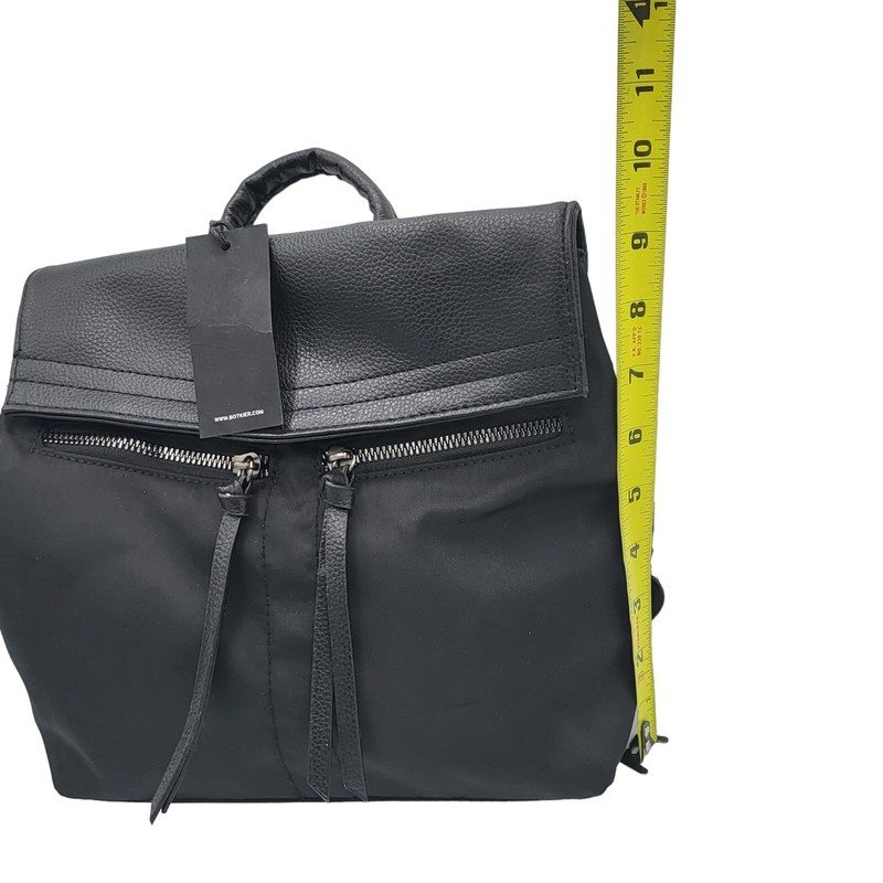 Botkier New York Bag Purse Mini Trigger Backpack Nylon Vegan Leather Zip Black gallery