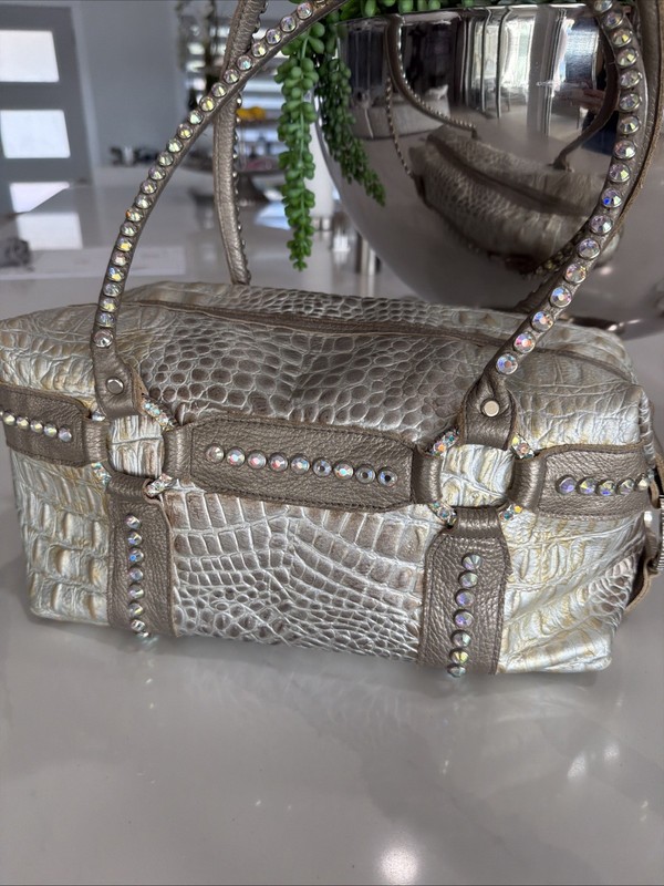 Raviani Purse Metallic Upgraded Custom Made 17 By 7 $1100 gallery