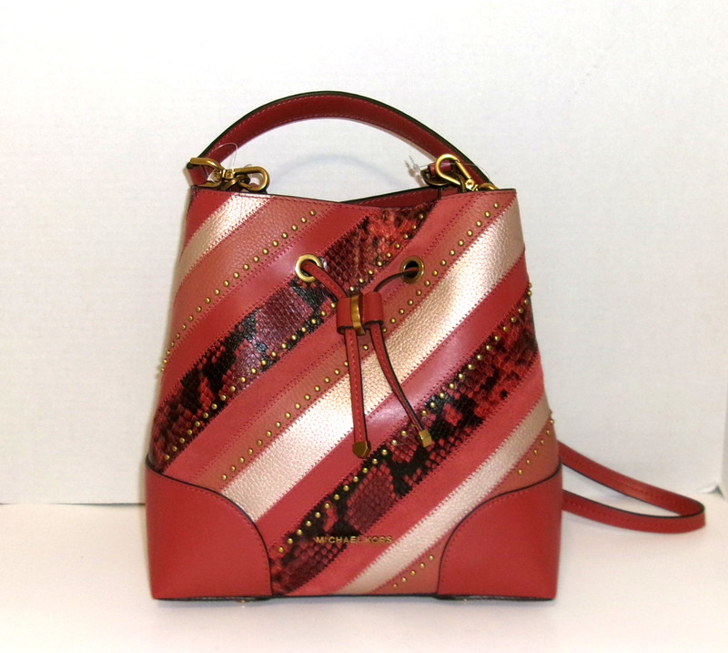 🔥NWT MICHAEL KORS Mercer Gallery Terracotta Convertible Bucket Bag Handbag
