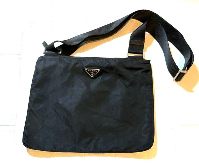 PRADA Shoulder Crossbody Bag Accessory Pouch Black Strap 128cm Womens Auth gallery