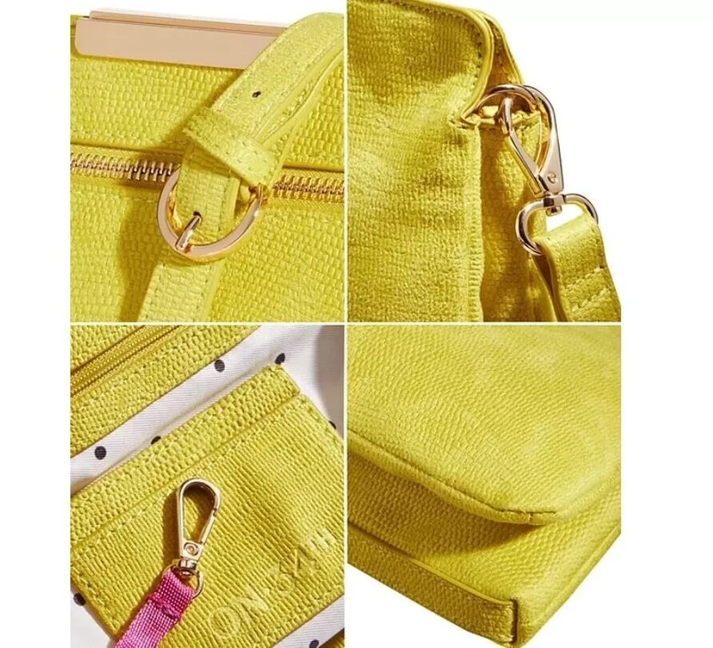 $80. On 34th Redelle Small Crossbody Beetle Lizard Yellow Gold gallery