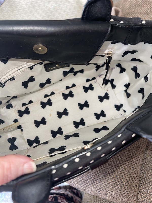 Kate Spade Chelsea Park Gigi Satchel Shoulder Crossbody Purse in Blk White Dots gallery