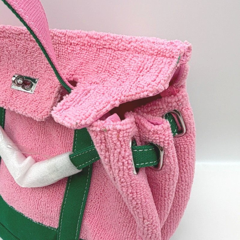 Sunwin Boatkin Madaket Small Tote Bag Pink Green Terry Cloth NWOT gallery