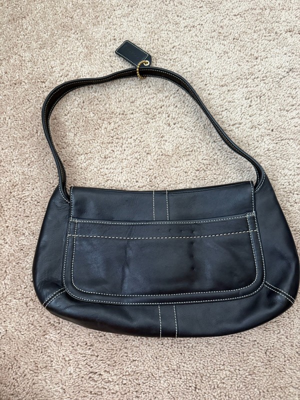 Vintage Coach 90s/Y2K Black Ergo Flap Shoulder Bag No F0769-11254 gallery