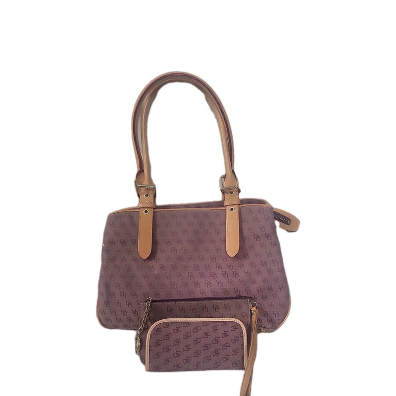 DOONEY & BOURKE Vintage Lavender Handbag/Tote with Matching BONUS Accessories
