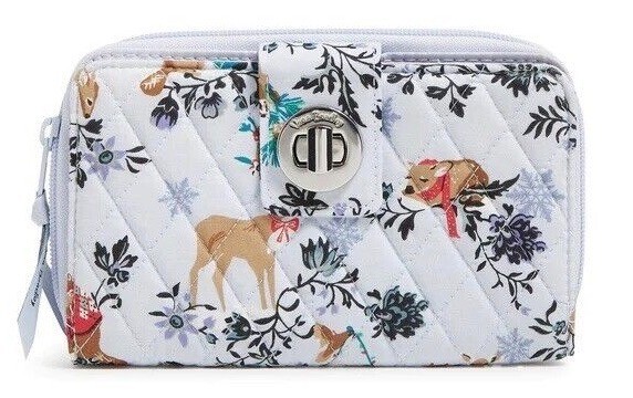 Vera Bradley RFID Turnlock Wallet In Merry Mischief Snow Day