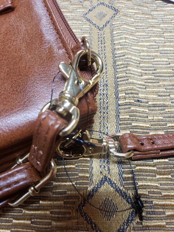 NWT Mundi 3-in-1 Crossbody Wristlet Hip Hugger SafeKeeper RFID Cognac Brown Bag gallery