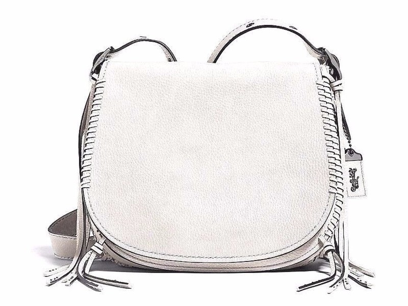 NWT Coach Whiplash Saddle Bag in Leather 1941 Collection Chalk White F38219