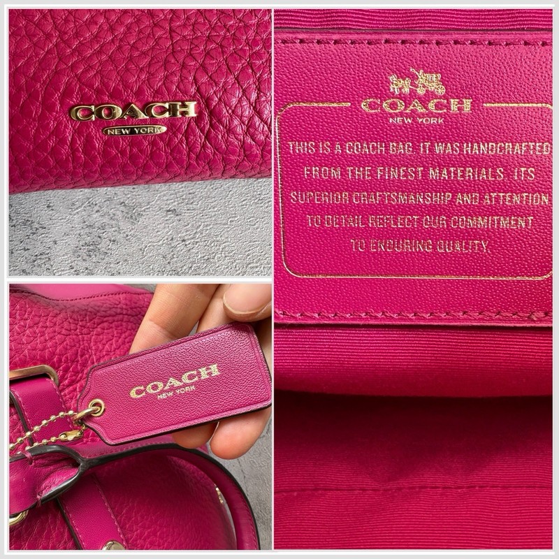 Auth Coach Blake Carryall Swagger 27 Satchel Pebbled Leather Bag In Fuchsia Pink gallery