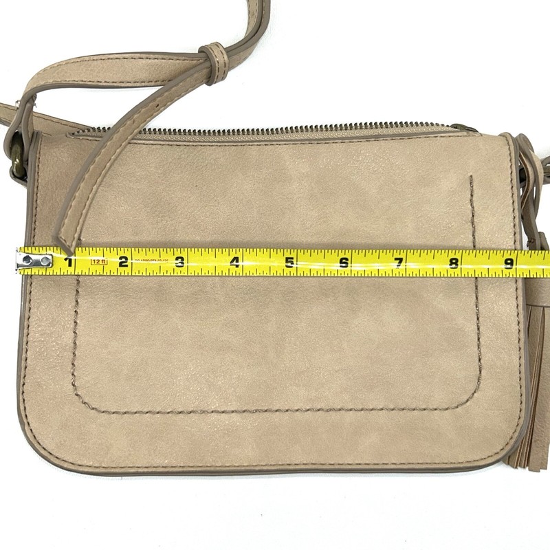 SONOMA Crossbody Women Small Leather Mailbag Purse Oat Color Adjustable Strap gallery
