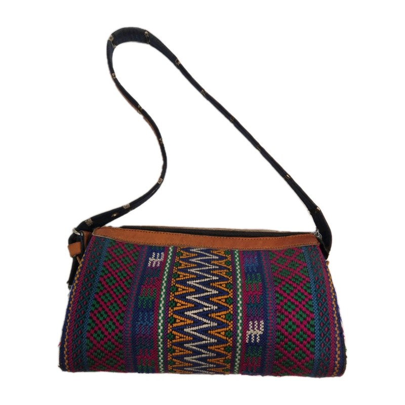 Multicolor Tribal Striped Shoulder Bag for Women Ethnic Boho Small Purse