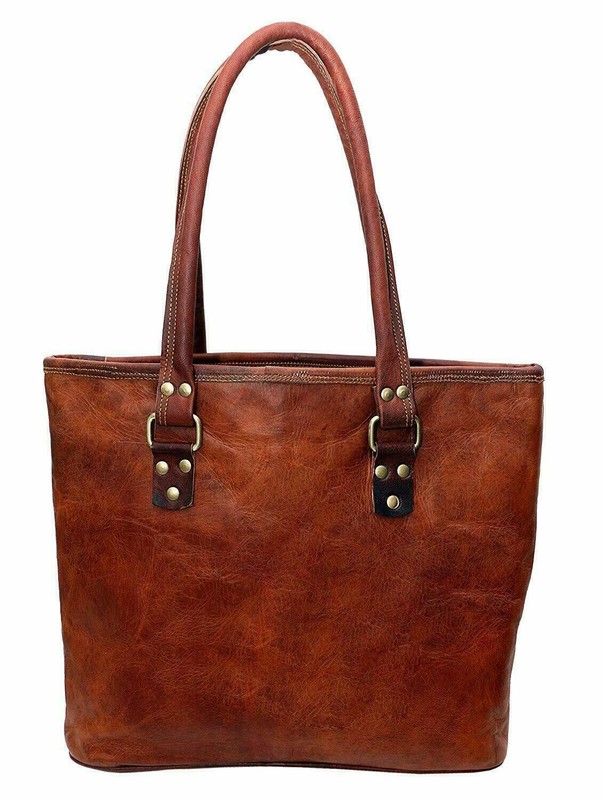 Women's Vintage Leather Tote Handmade Shoulder Lady Shopper Casual Handbag Purse gallery