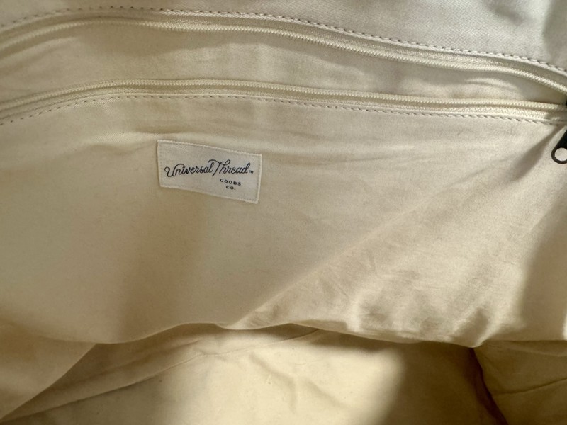 Universal Thread Goods Co. Cream and Black Stripe Weekender Duffel Large gallery