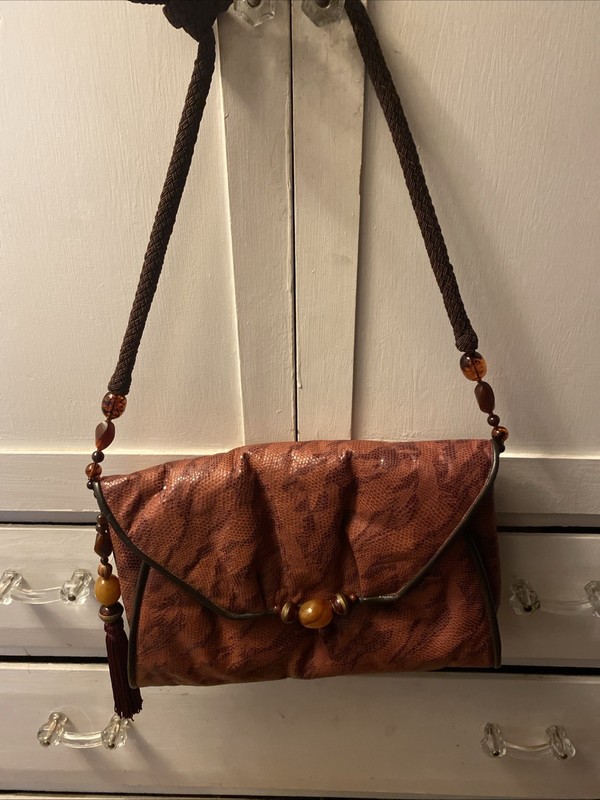 Vintage Rafael Sanchez Shoulder Bag With A Beaded Tassel