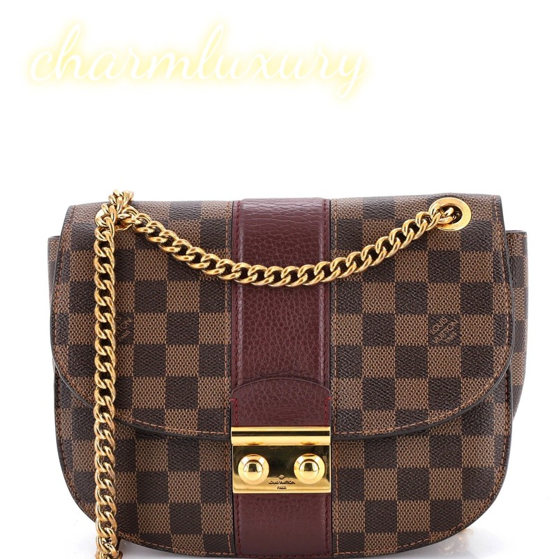 Louis Vuitton Wight Handbag Damier with Leather