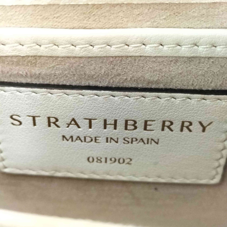 STRATHBERRY Handbag Eastn West Stylist Vanilla Check Leather Women Used JAPAN gallery