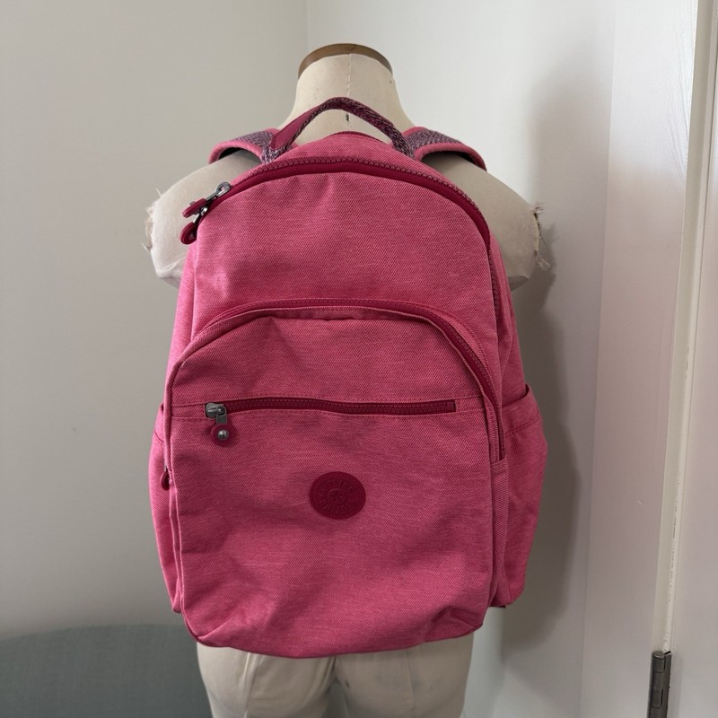 KIPLING Seoul Large Pink Laptop Backpack ~ Multiple Compartments School College
