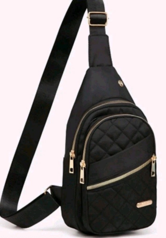 🤩 Fashion Jingpin Creations Black Quilted Cross Body Sling Bag Adjustable Strap