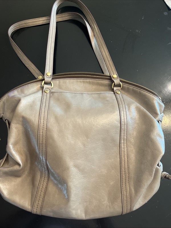 HOBO International Maryanna Taupe Leather Tote Bag Purse shoulder Travel Large