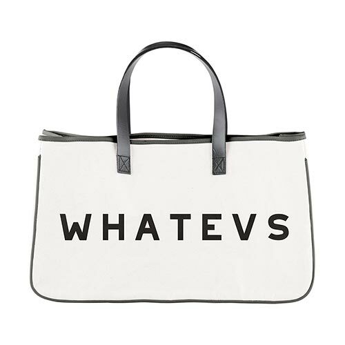 Heavyweight Canvas Tote Bag with Leather Handle – Whatevs