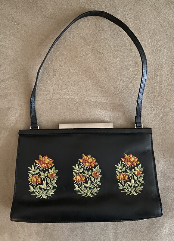 Adirenne Vittadini Leather Embrodered Handbag
