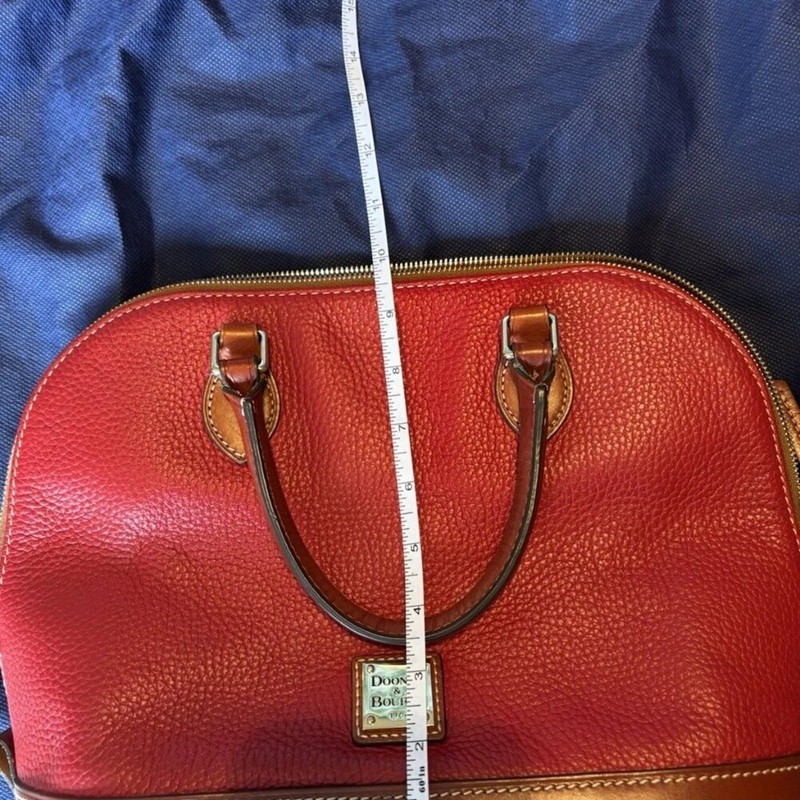 Dooney & Bourke Red and Brown Leather Satchel gallery