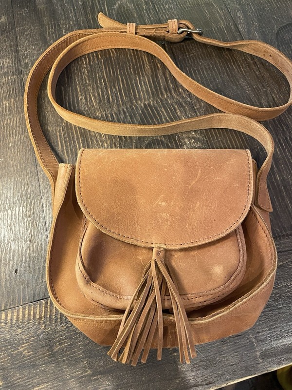 ABLE (Local & Global) Maria Crossbody Tan Leather Hand Made In Ethiopia Purse
