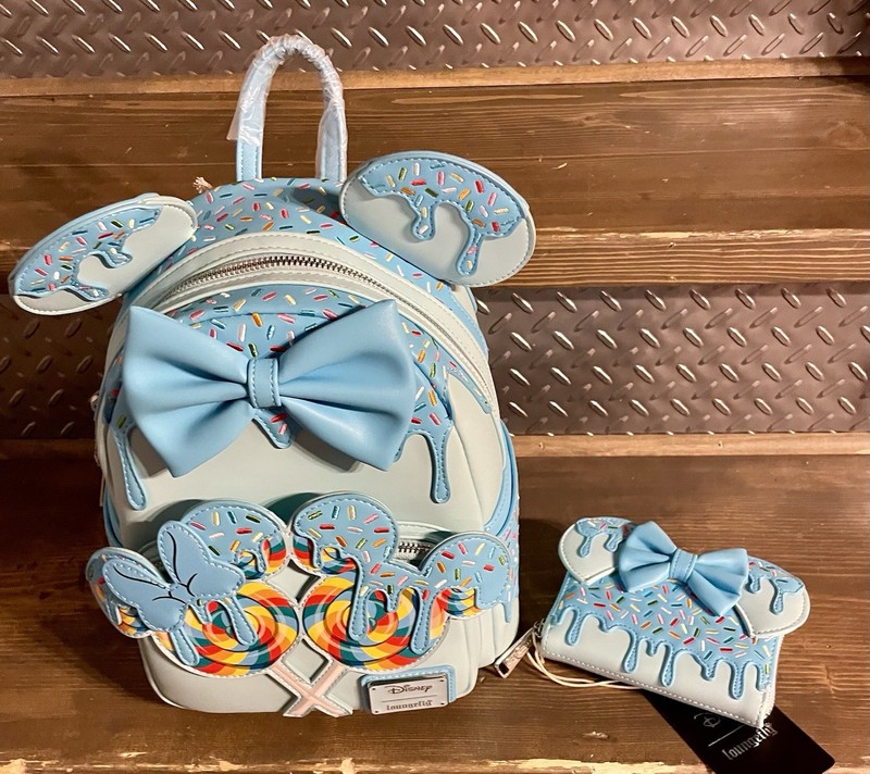 loungefly mini backpack Matching Wallet Blue Lollipop