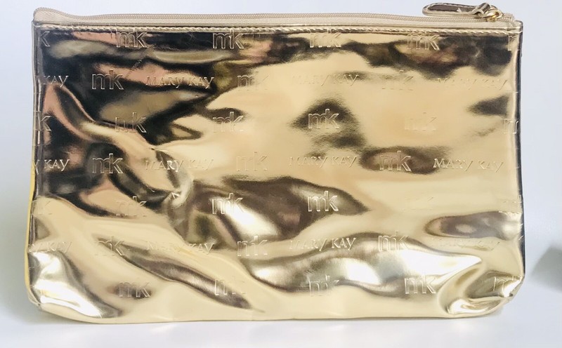 New In Package Mary Kay Gold MK Logo Collection Clutch Bag ~ Fast Ship