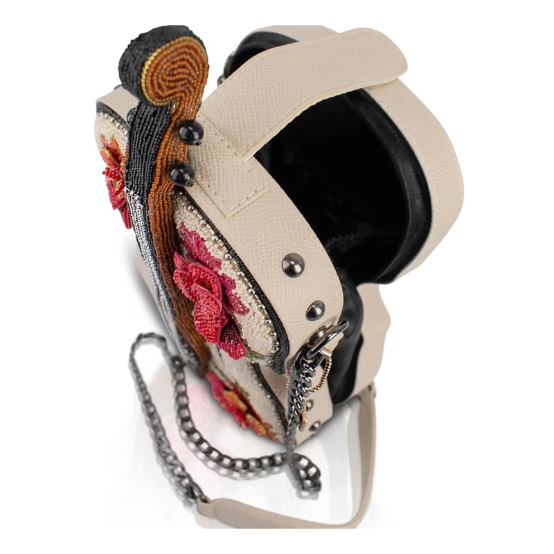 Mary Frances In Tune Ivory Pink Floral 3D Violin Handbag Crossbody Bag Purse NEW gallery