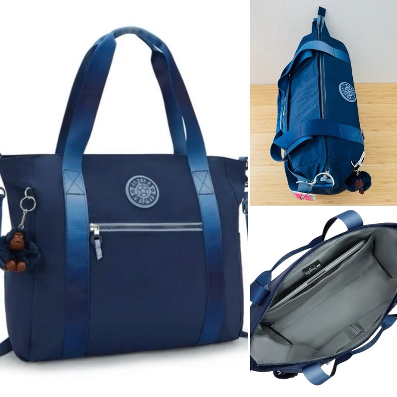 KIPLING JAYLA 15″ Laptop Tote Bag Ballet Mod Navy Omb