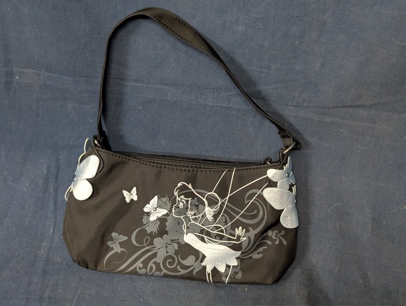 Disney Tinkerbell Purse Handbag Small Size Disneyland Peter Pan Super Cute Black