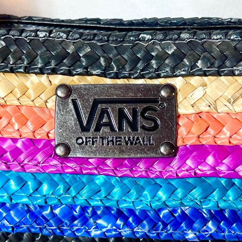 Vans Beach Bird Purse Multi-Colored Straw Purse With Tortoise Resin Handles New gallery