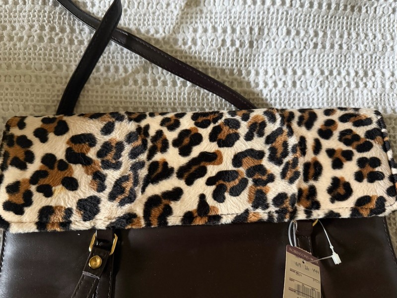 TIANNI Vintage Animal Print Handbag Purse Gold Trim New NWT gallery