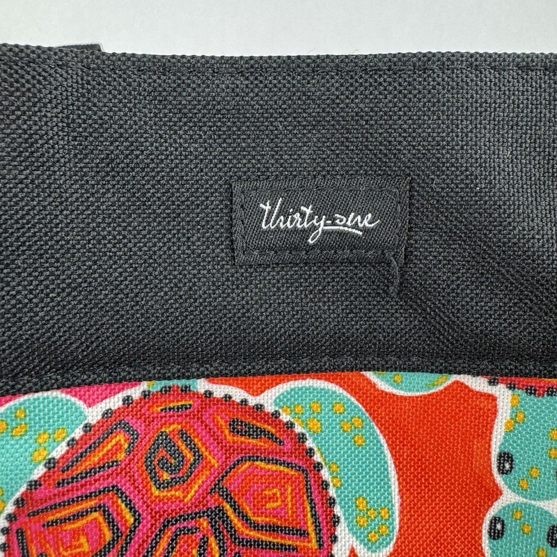 Thirty One Utility Tote Bag Turtle Pattern 31 Open Pocket Double Handle Shopping gallery