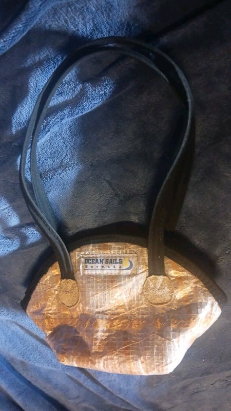 Recycled Sail Purse Hand Bag Ocean Sails BERMUDA Black Gold Carbon Fiber