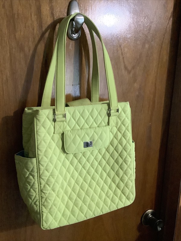 Vera Bradley Microfiber Large Satchel Avocado Green~13”x 12” X5”