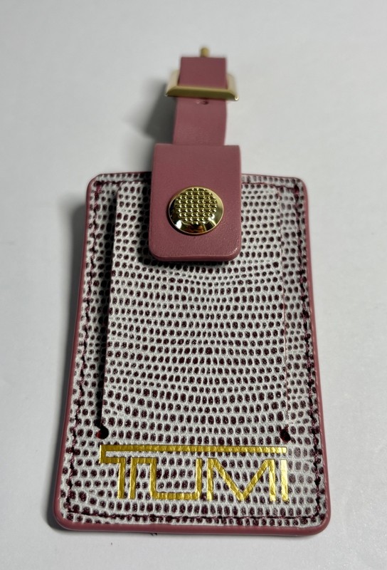 TUMI LEATHER LUGGAGE TAG ROSE MULTI NWOT