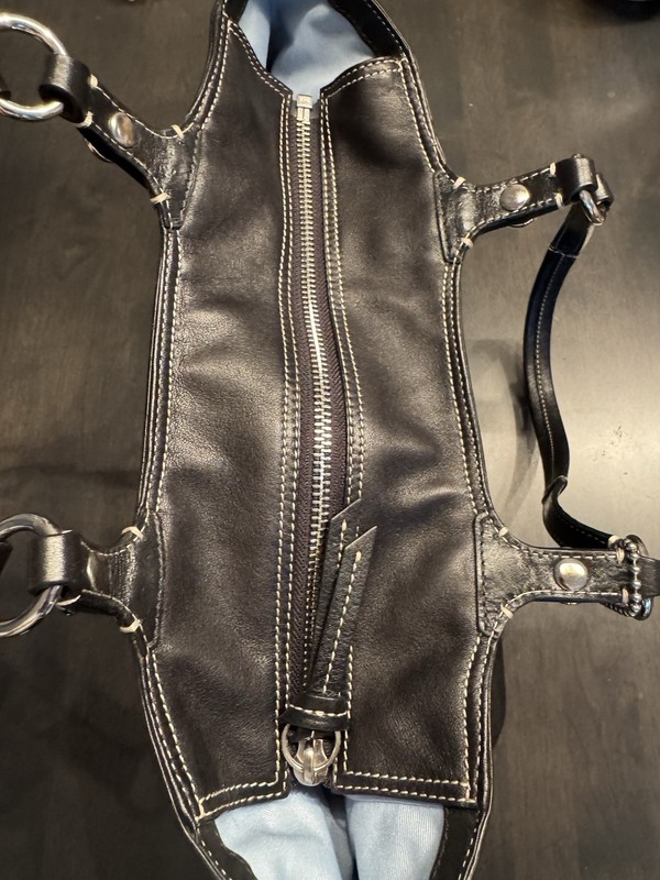 Coach Gallery East West Tote F15147 Black Soft Leather Multi Pocket Y2K gallery