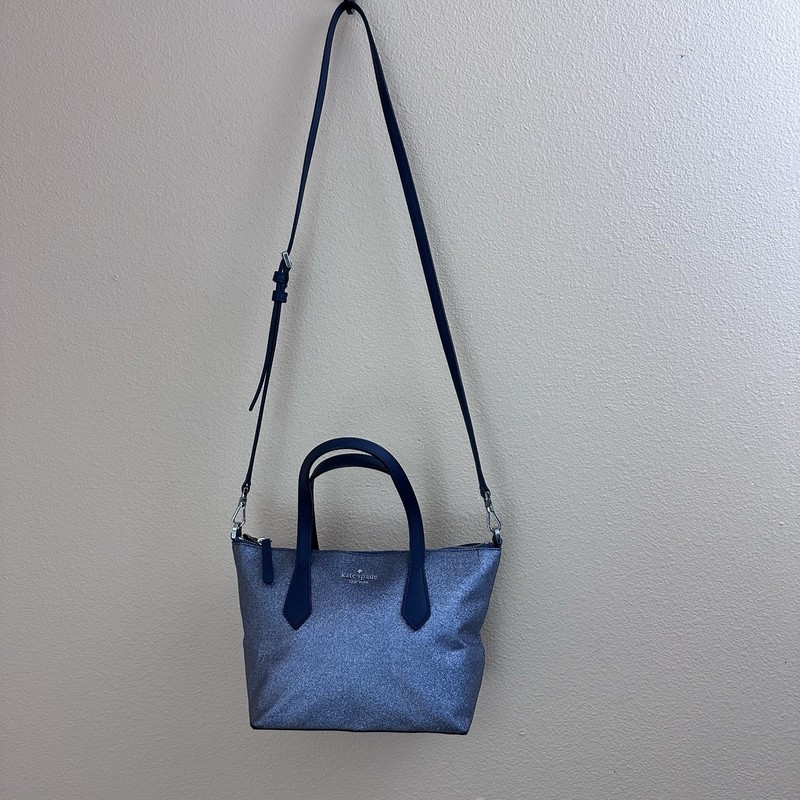 Kate Spade Joeley Glitter Small Satchel Crossbody Bag Blue Dusk Navy Sparkle gallery