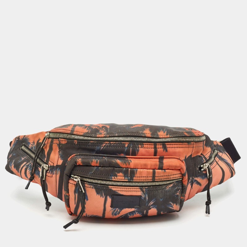 Saint Laurent Sunset Palm Tree Multicolor Fabric Belt Bag