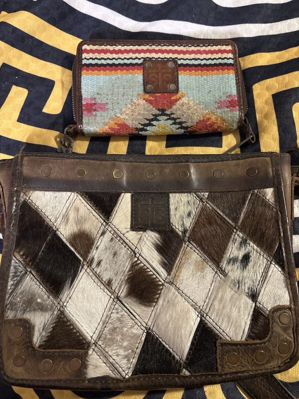 STS Ranchwear Cowhide Purse & Wallet Set Hair On Hide Western Crossbody Bag gallery
