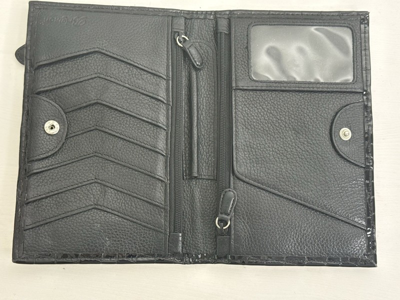 Brighton Black Croc Embossed Patent Leather Shoulder Bag Heart Accent gallery