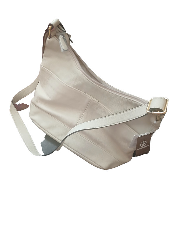 GIANI BERNINI genuine leather EGGSHELL shoulder bag ** NEW WITH TAGS gallery