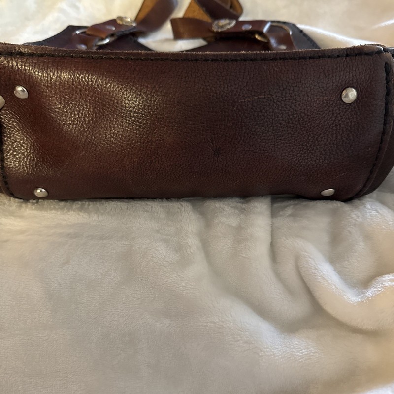 Rustic Handmade In Texas Brown Leather Purse Shoulder Bag With Heart Accents gallery