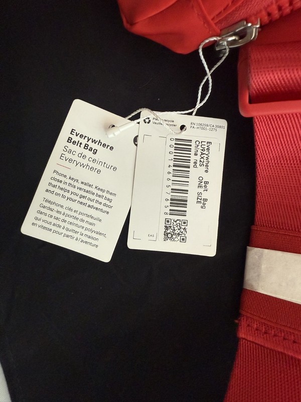 Lululemon Employee Educator Everywhere Red Belt Bag Bold White Logo Crossbody gallery