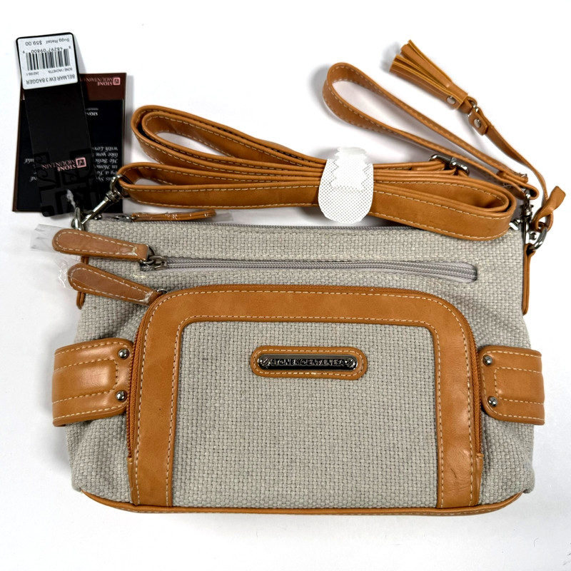 Stone Mountain Belmar EW 3 Bagger Bone Vachetta Canvas 3 Bags In 1 Handbag NWT