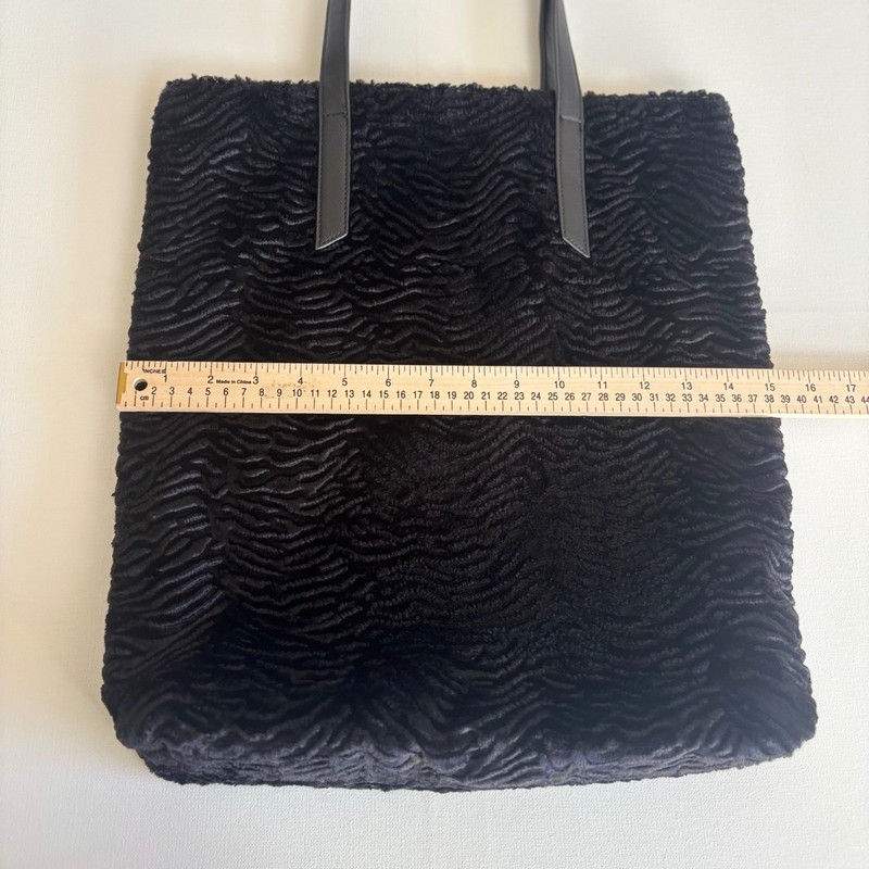 Urban Outfitters Black Textured Faux Fur Tote Bag Shoulder Bag Whimsigoth gallery