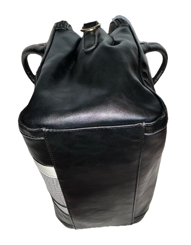 Borsani Faux Leather Black, Gray, Ivory Satchel Crossbody Purse Bag 11.5x9x4 gallery
